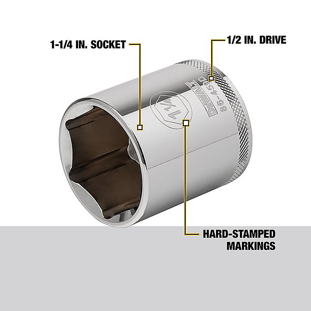 DeWalt - DWMT86459 - 1-1/4 In. X 1/2 In. Drive SAE 6 Point Socket 1 Piece