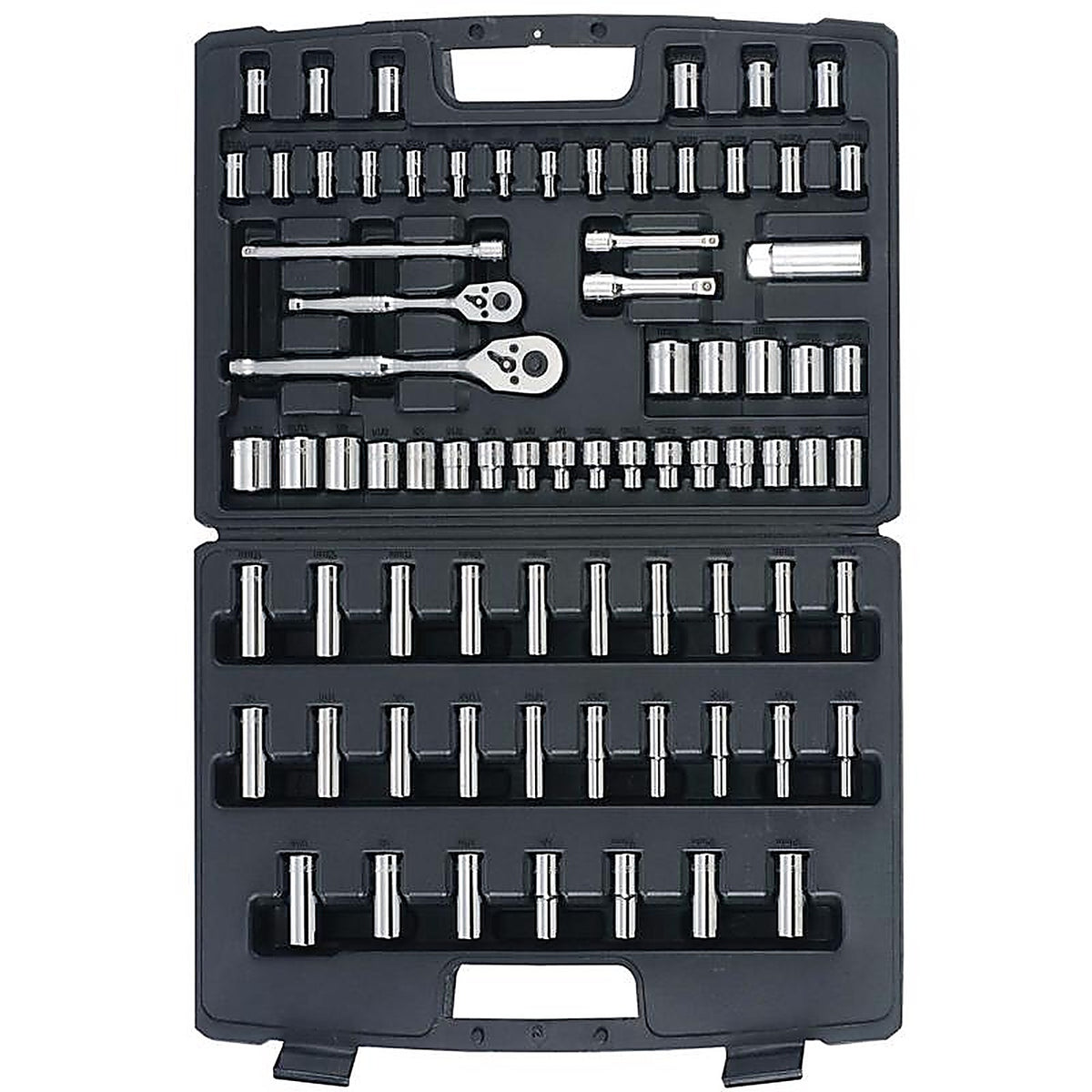 Stanley - 96-010 - 1/4 and 3/8 In. Drive Metric/SAE Mechanics Tool Set 75 Piece