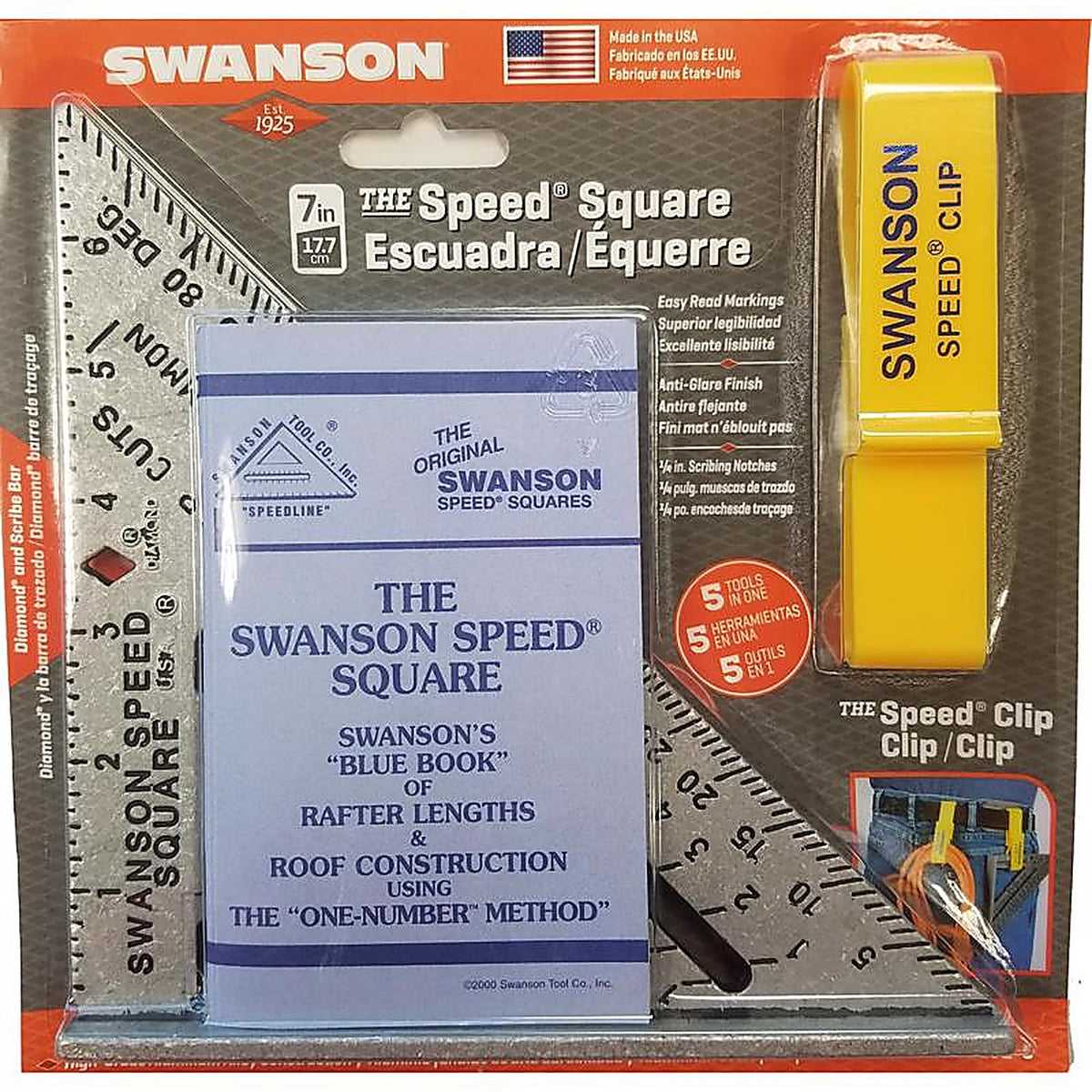 Swanson - S0101-C - Original 7.25 In. L X .875 In. H Aluminum Speed Square