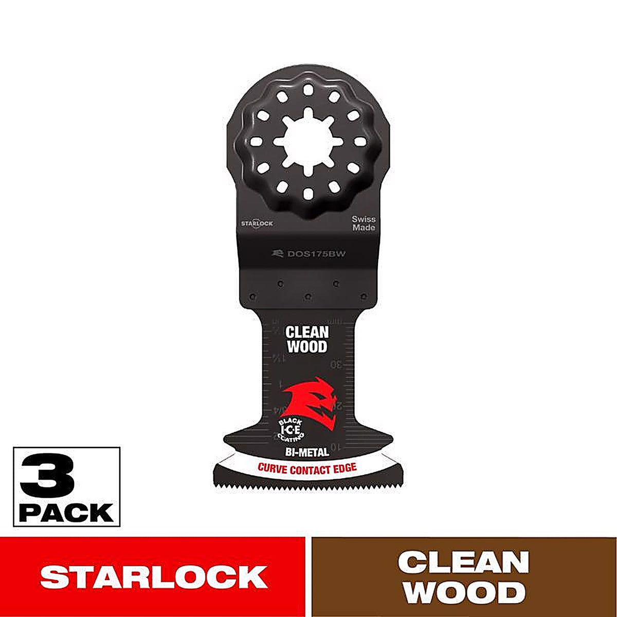 Diablo - DOS175JBW3 - Demo Demon 1-3/4 In. W Bi-Metal Starlock Curved Oscillating Blade Clean Wood 3 Pack
