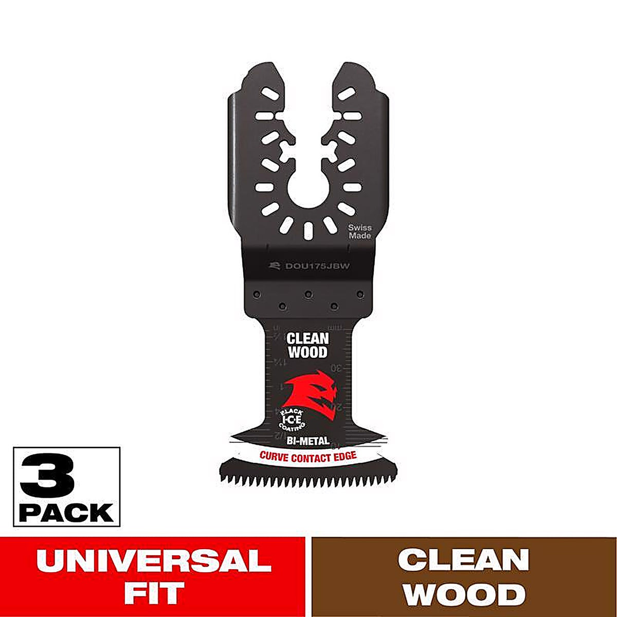 Diablo - DOU175JBW3 - Demo Demon 1-3/4 In. W Bi-Metal Curved Oscillating Blade Clean Wood 3 Pack
