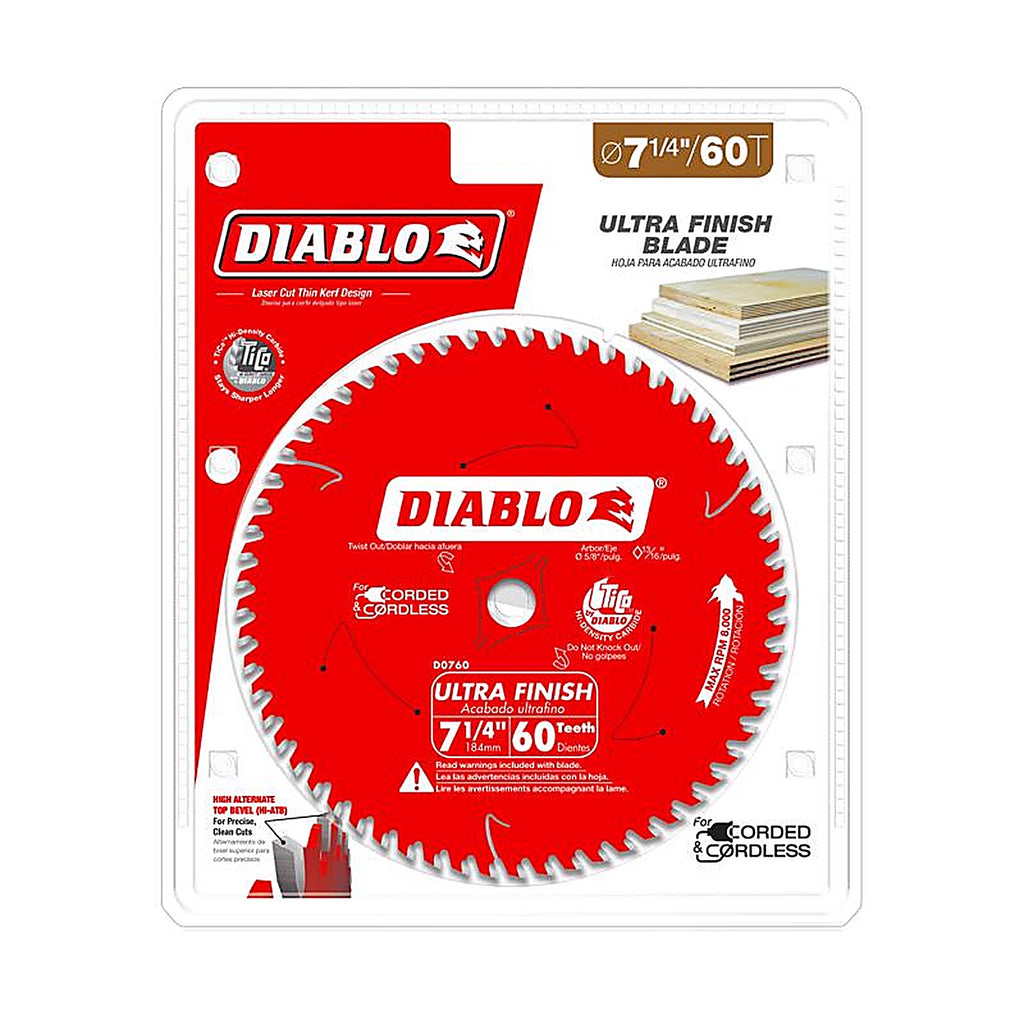 Diablo - D0760UXA - Wood Demon 7-1/4 In. D X 5/8 In. Tico Hi-Density Carbide Circular Saw Blade 60 Teeth 1 Piece