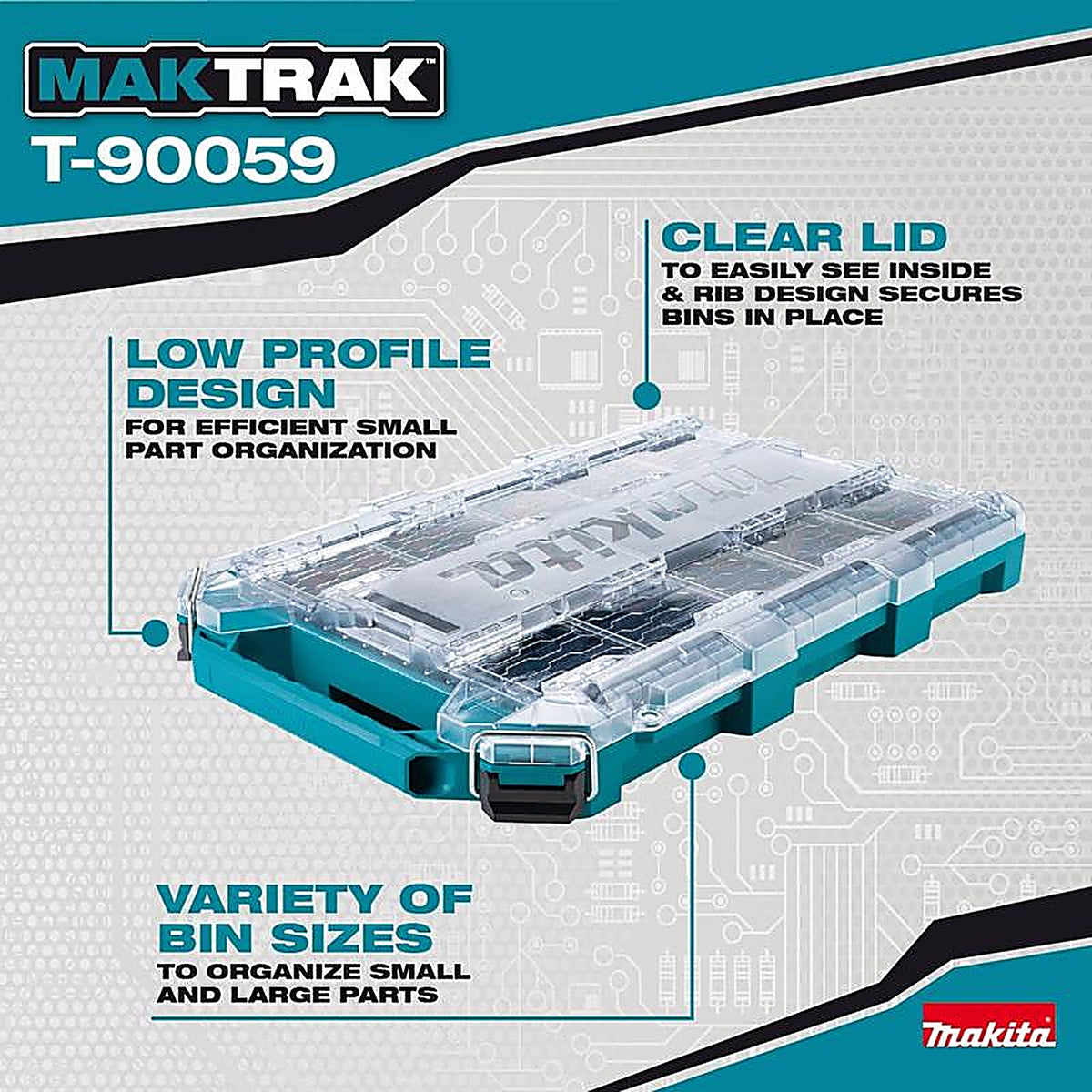 Makita - T-90059 - 15.25 In. W X 3.35 In. H X 23.48 In. D Deep Organizer Teal