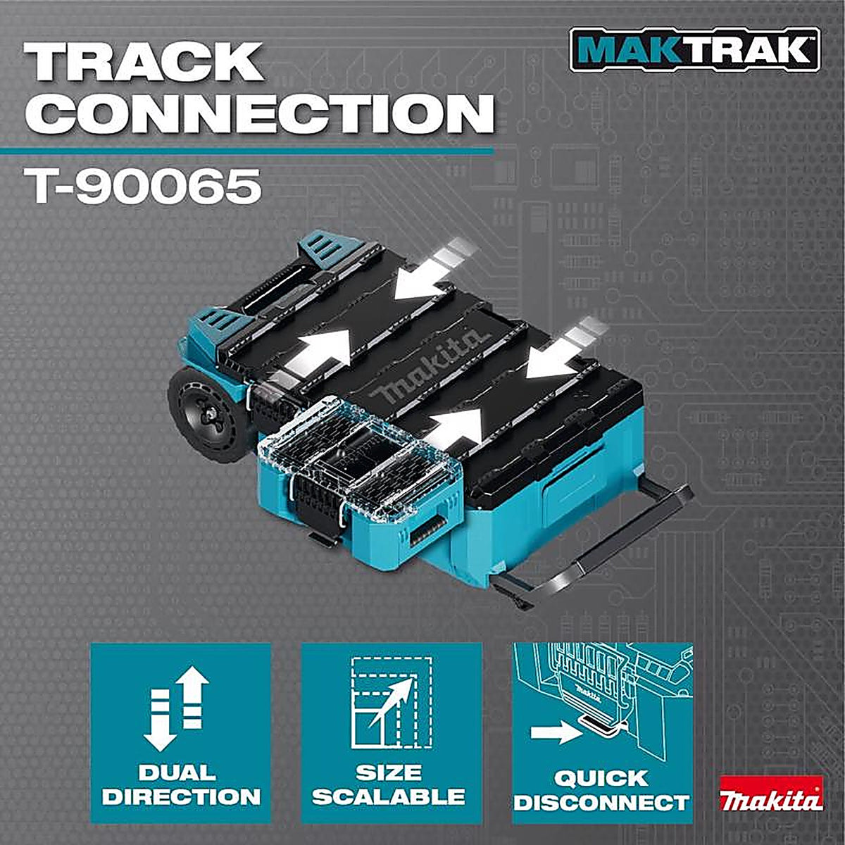 Makita - T-90065 - 15.33 In. W X 6.38 In. H X 10.93 In. D Deep Organizer Teal