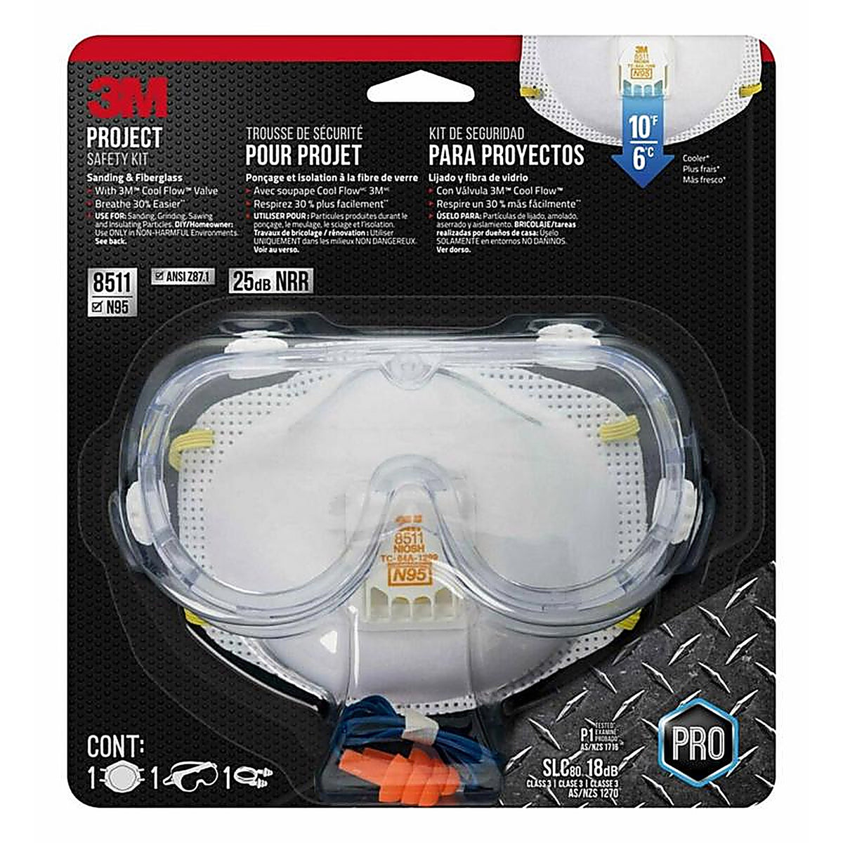 3M - PROJECTH1DC-PS - Sanding and Fiberglass Respirator Supply Kit White 3 Piece