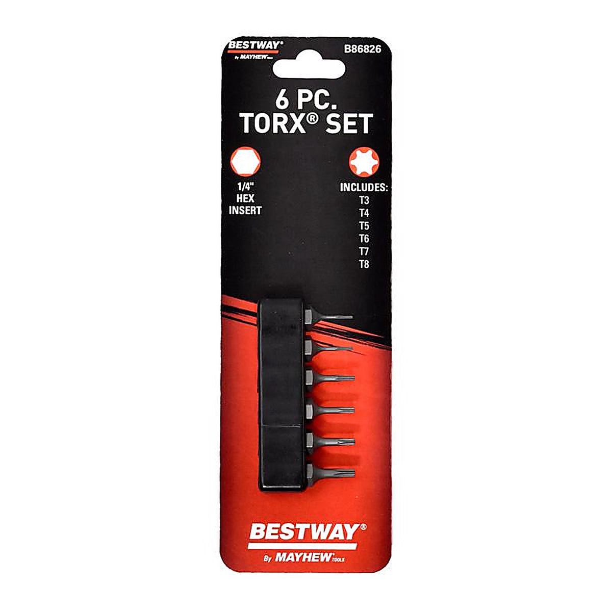Mayhew - B86826 - Bestway Torx Screwdriver Bit Set S2 Tool Steel 6 Piece