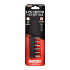 Mayhew - B86828 - Bestway Tamper HEX Screwdriver Bit Set S2 Tool Steel 6 Piece