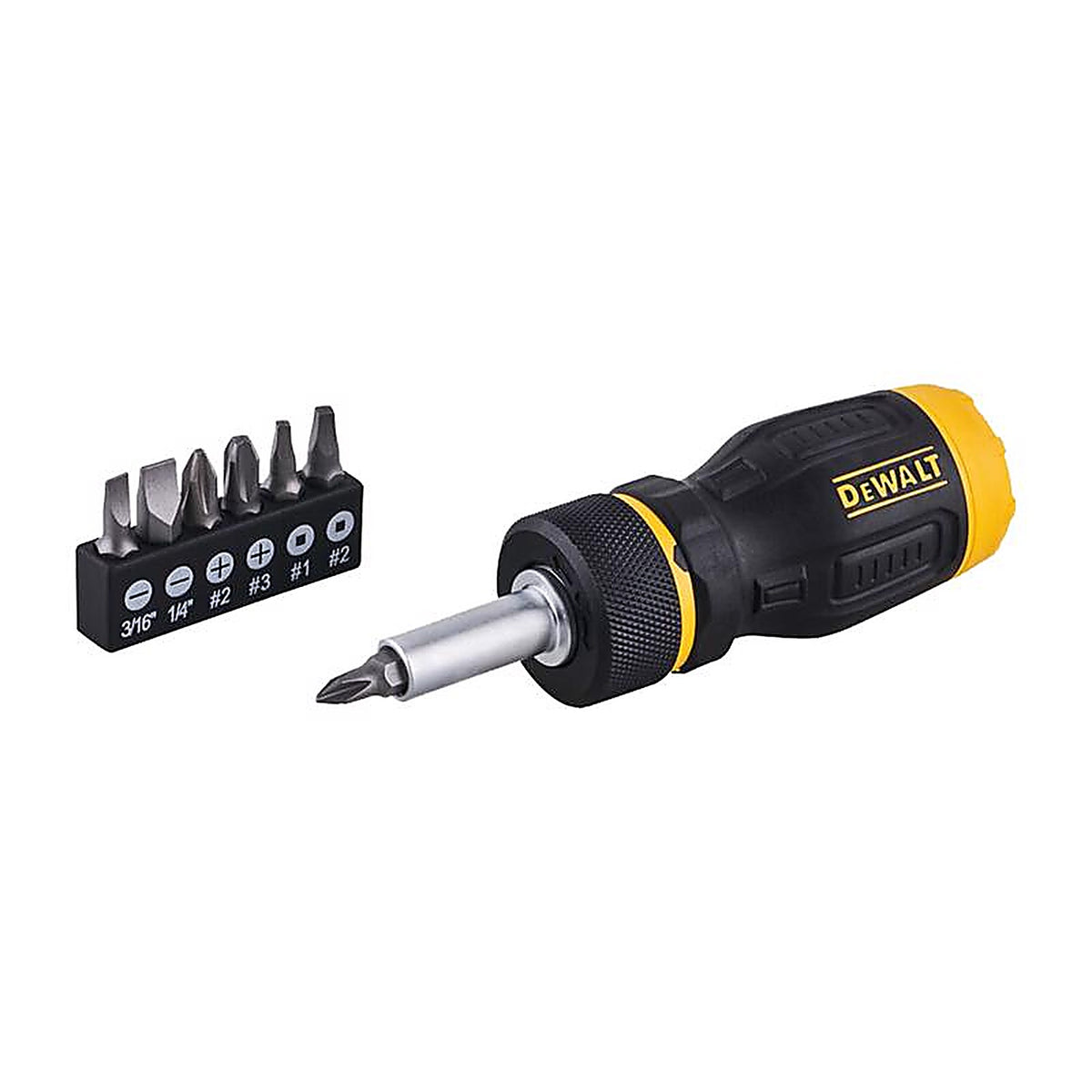 DeWalt - DWHT68005 - Max Fit Ratcheting Multi-Bit Stubby Screwdriver Set 7 Piece