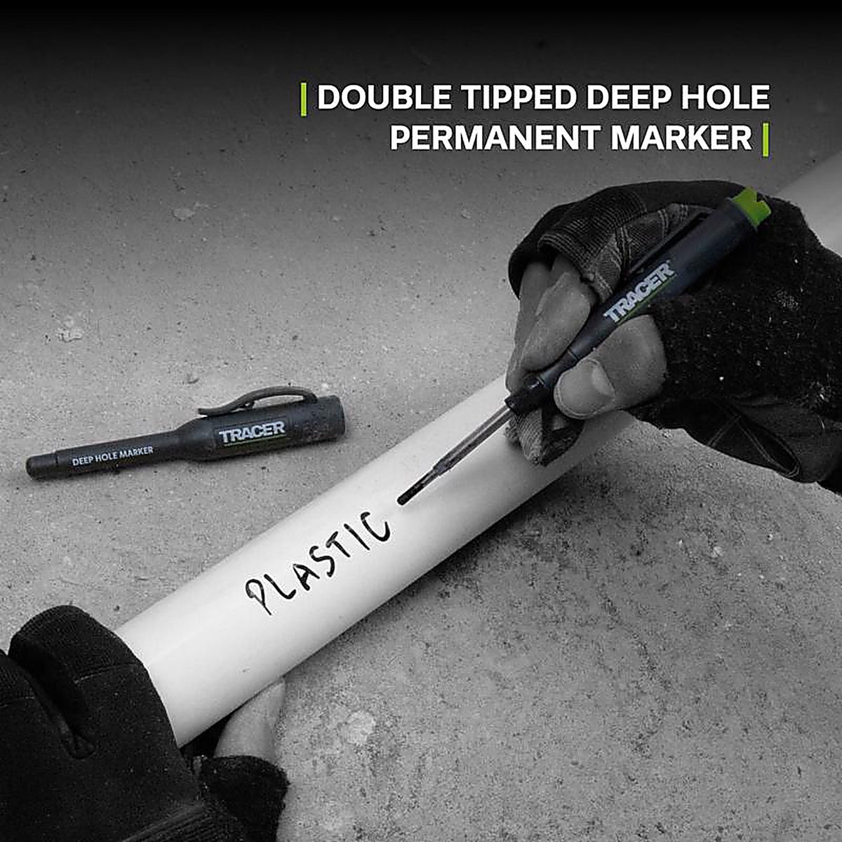Tracer - AMK3 - 6 In. L Deep Hole Deep Hole Marker Black 3 Piece