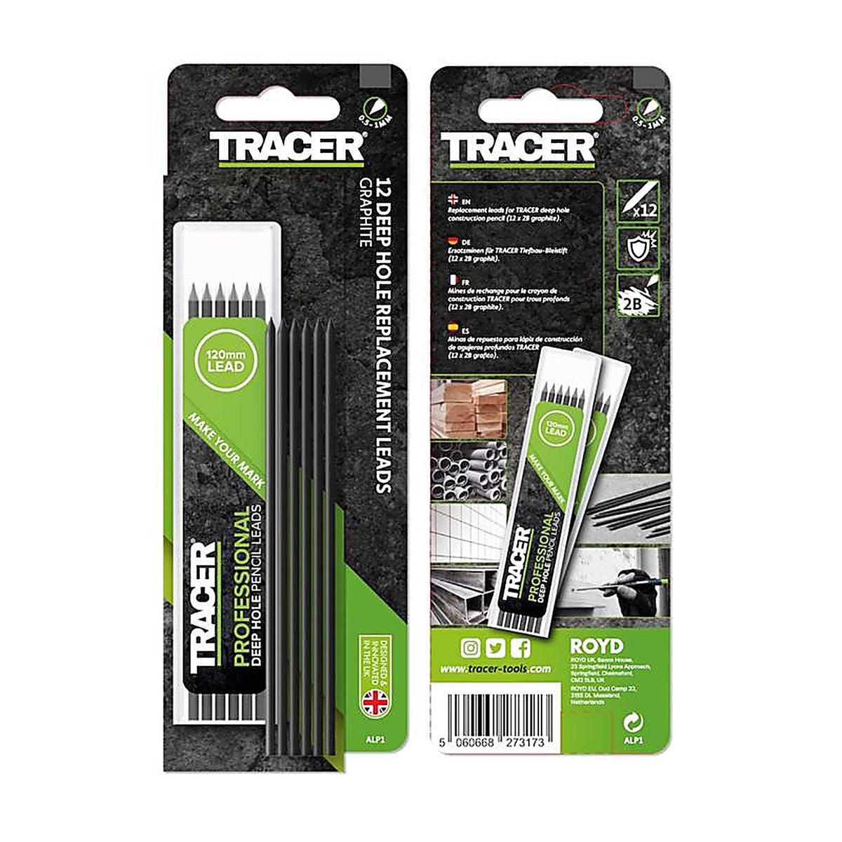 Tracer - ALP1 - 8 In. L Replacement Leads Black 12 Piece