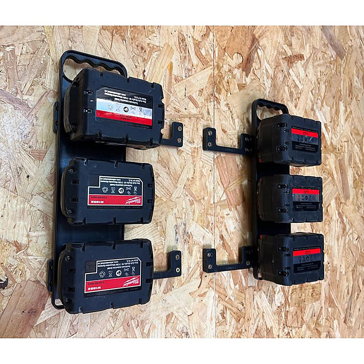 StealthMounts - BD-MW18-HF-1 - Milwaukee M18 Battery Rack Black