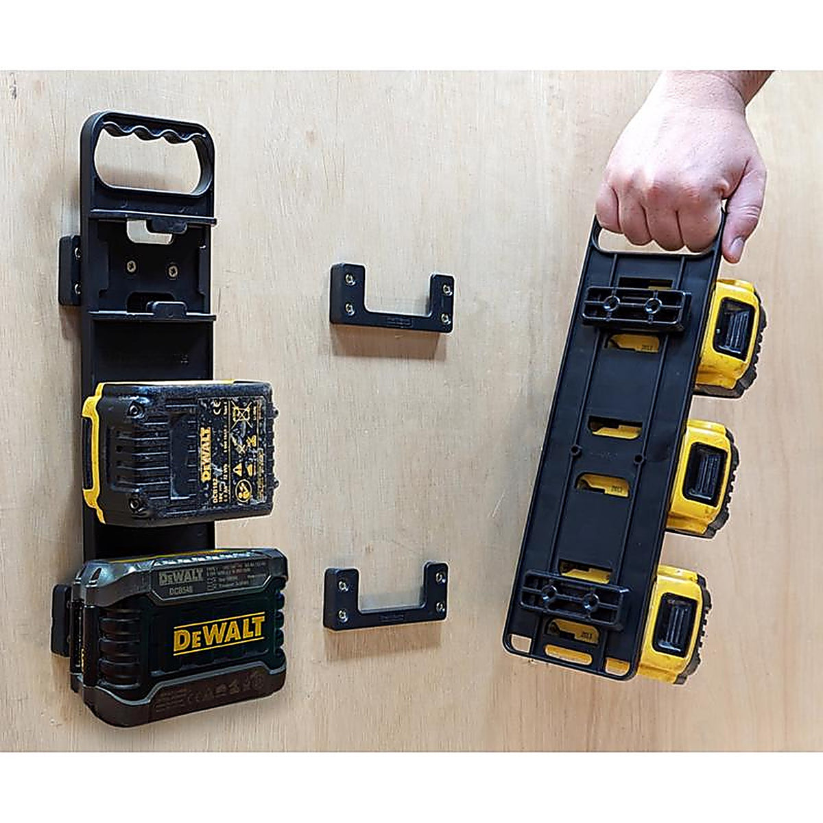 StealthMounts - BD-DW20-H-1 - Dewalt Max/Xr and Flexvolt Battery Rack Black
