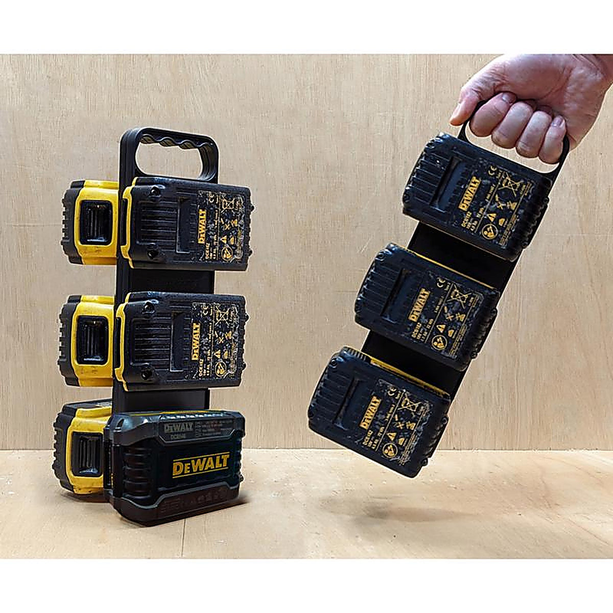 StealthMounts - BD-DW20-H-1 - Dewalt Max/Xr and Flexvolt Battery Rack Black