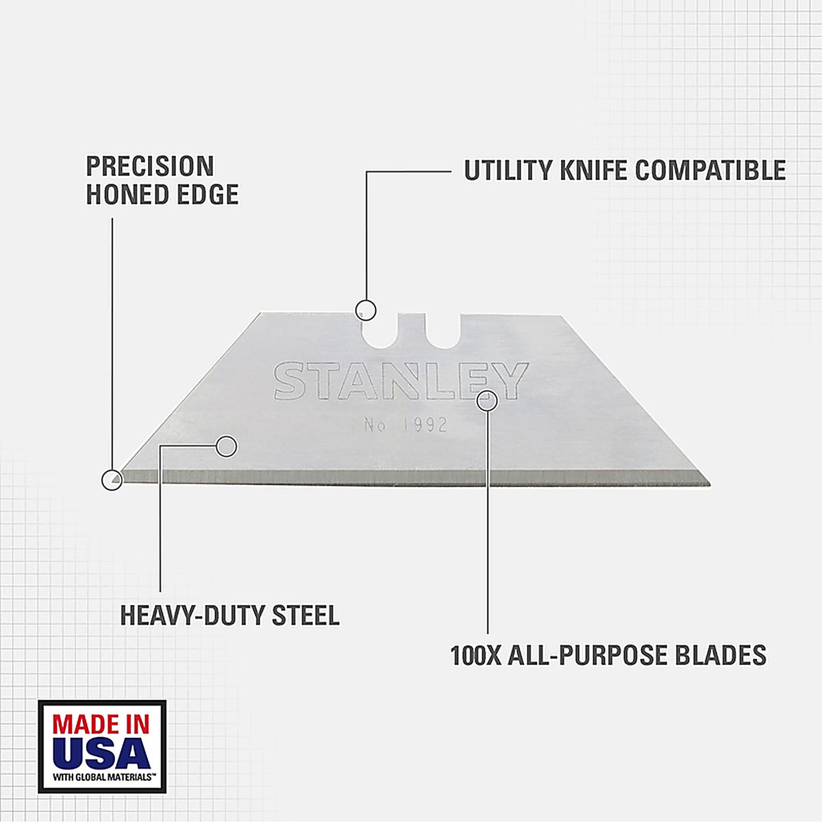 Stanley 11-921A Steel Heavy Duty Blade Dispenser with Blades 2-7/16 in. L 100/Pack