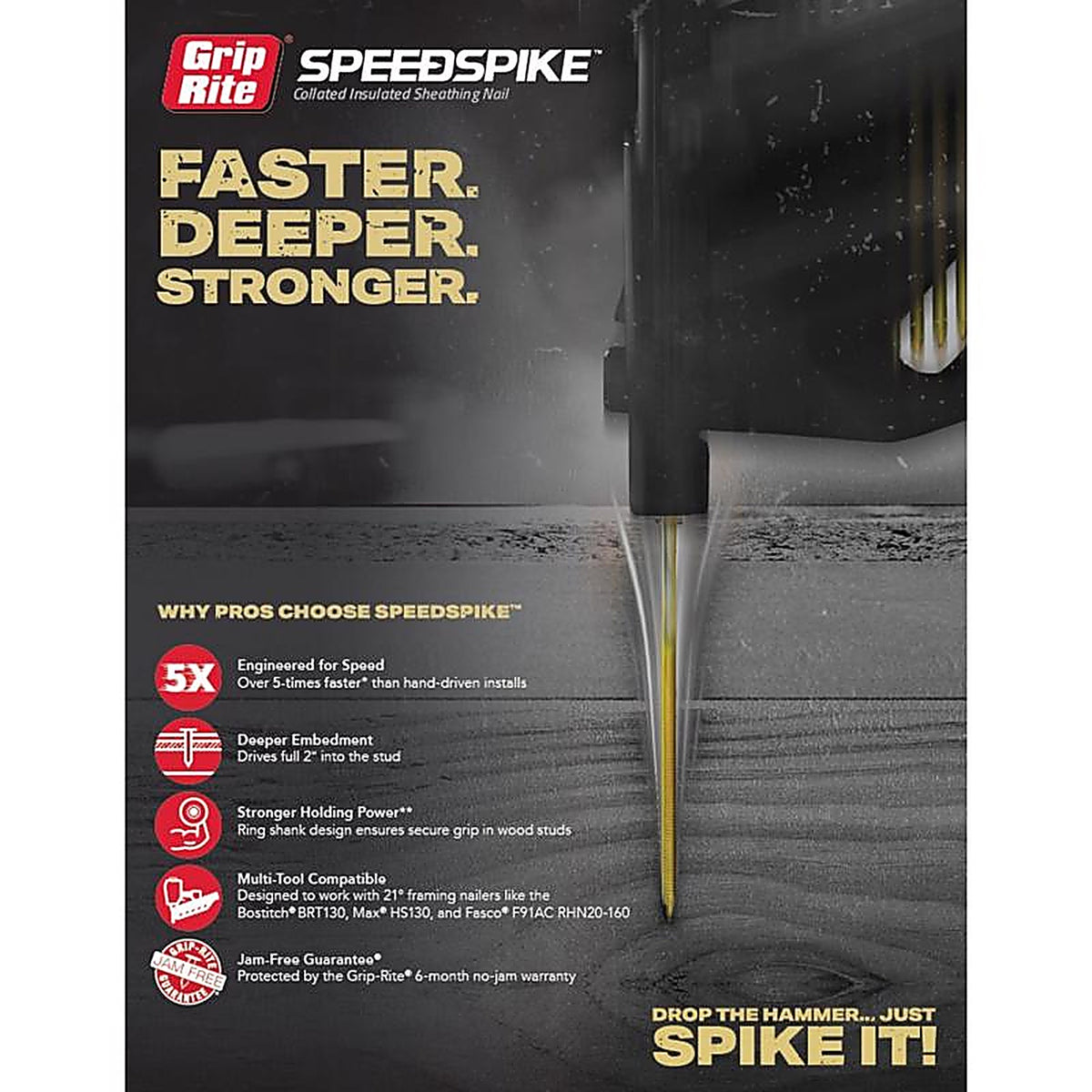 Grip-Rite - GR412148RHG - 4-1/2 In. Framing Steel Nail Full Round Head 2000 Piece