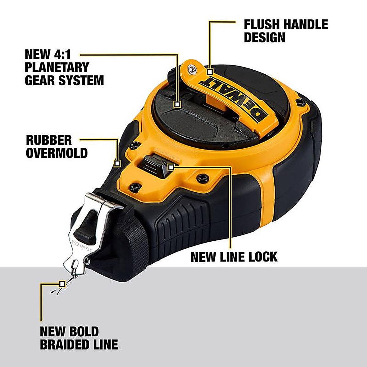 DeWalt - DWHT48333 - Bi-Material Chalk Line Reel Bold Braided Line