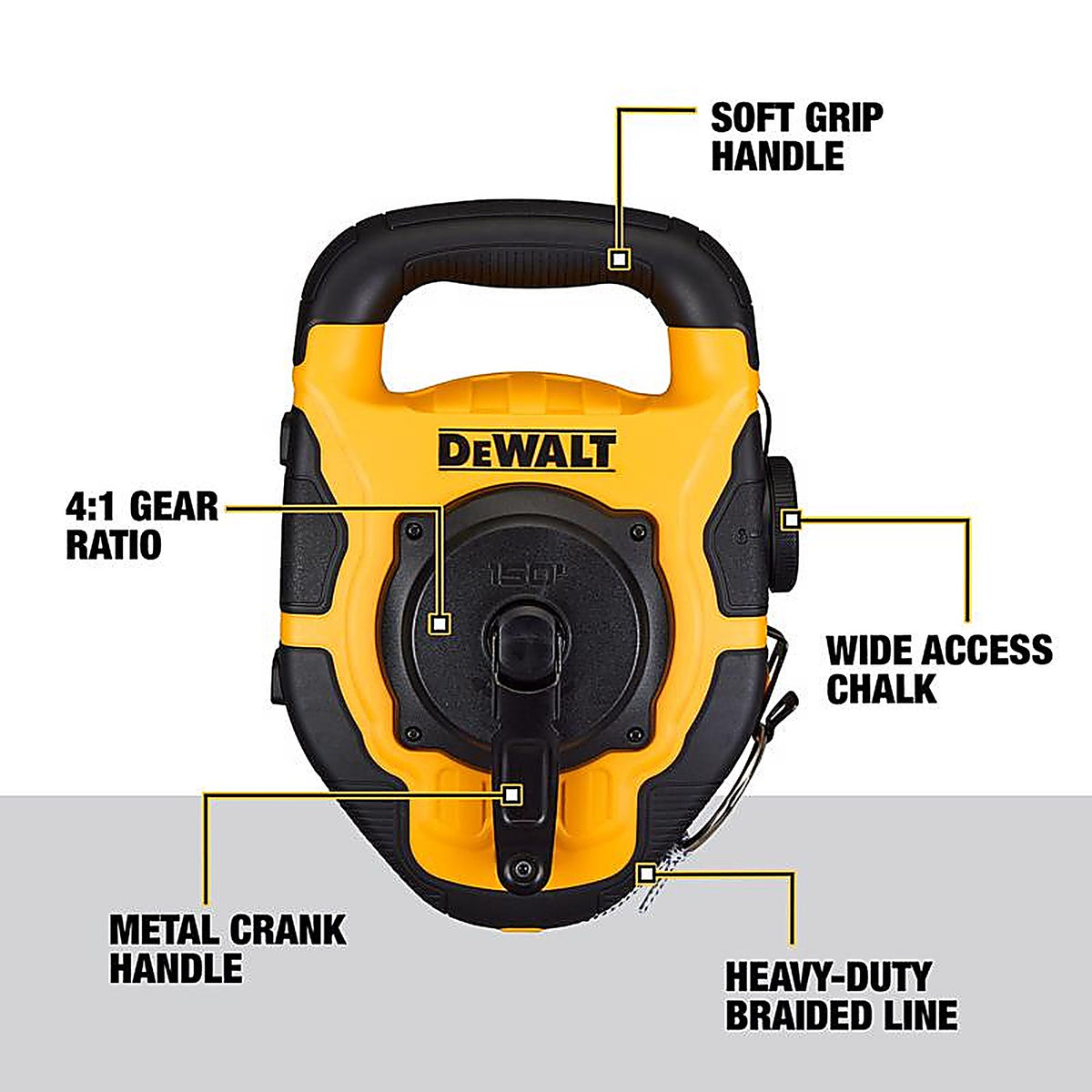 DeWalt - DWHT48337 - Large Capacity Chalk Line Reel 150 Ft. Braided
