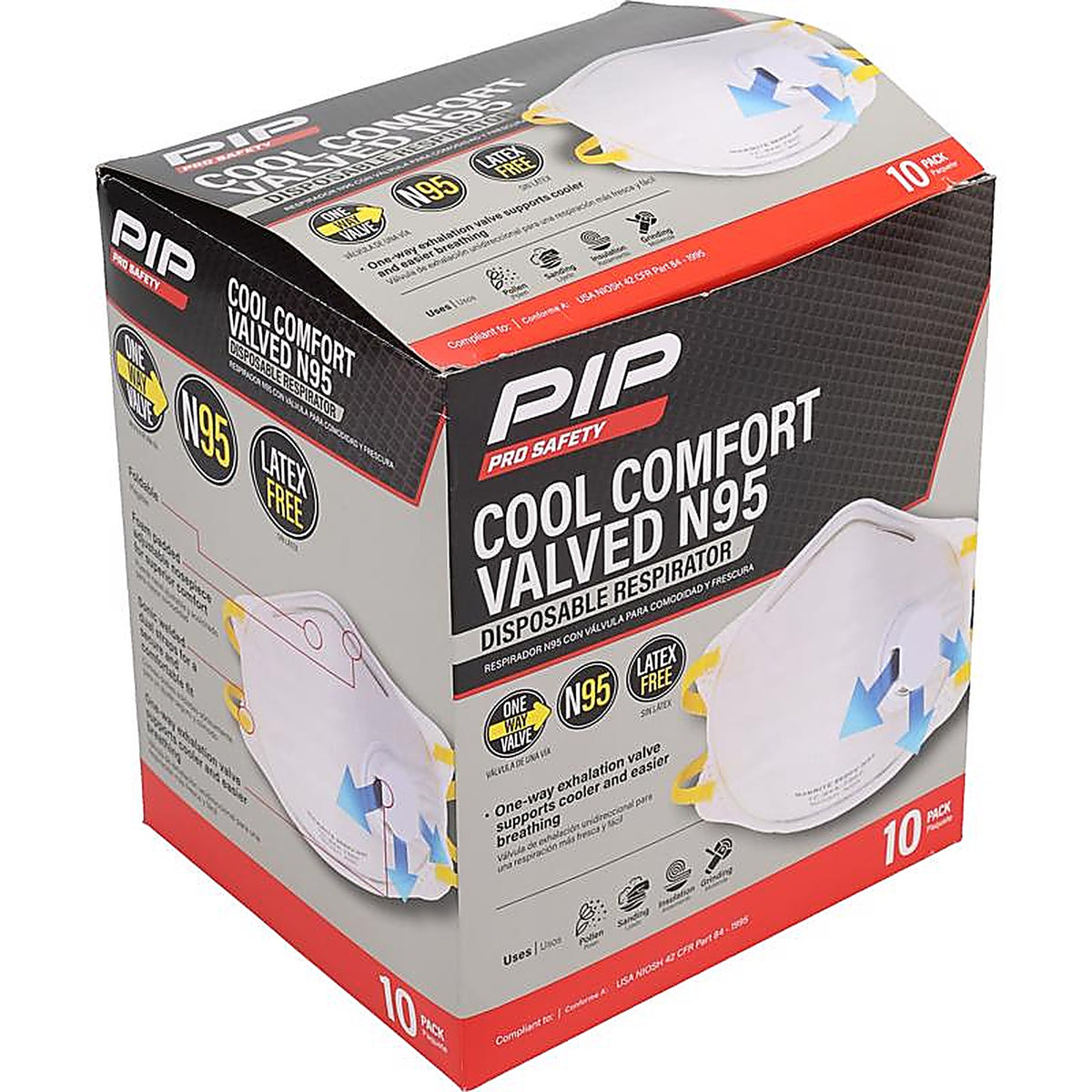 Pro Safety - PRO43362V-10 - Pip Pro Safety N95 Disposable Particulate Respirator Valved White 10 Pack