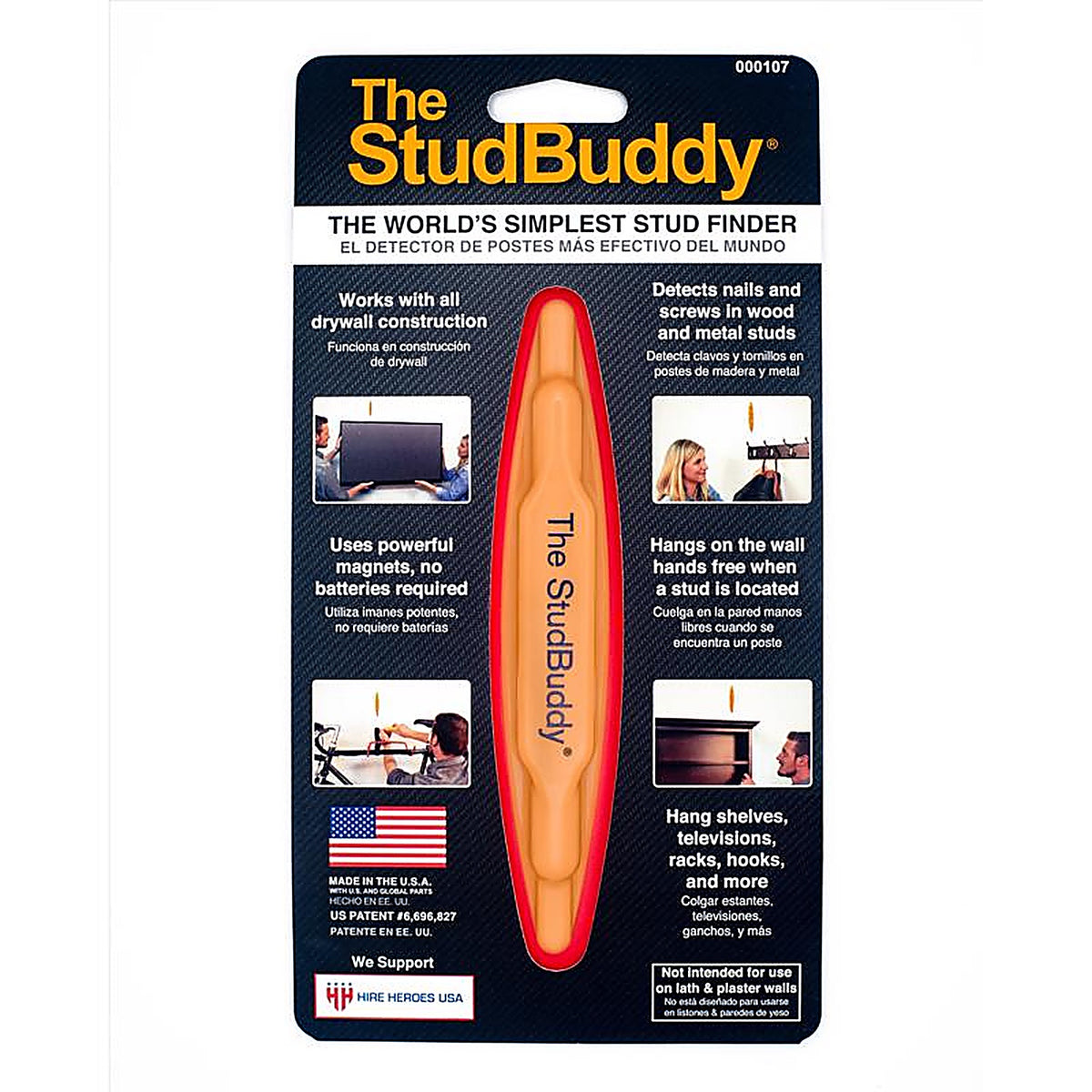 The Studbuddy - 000107 - 5.5 In. L X 1 In. W Magnetic Stud Finder 2 In. 1 Piece