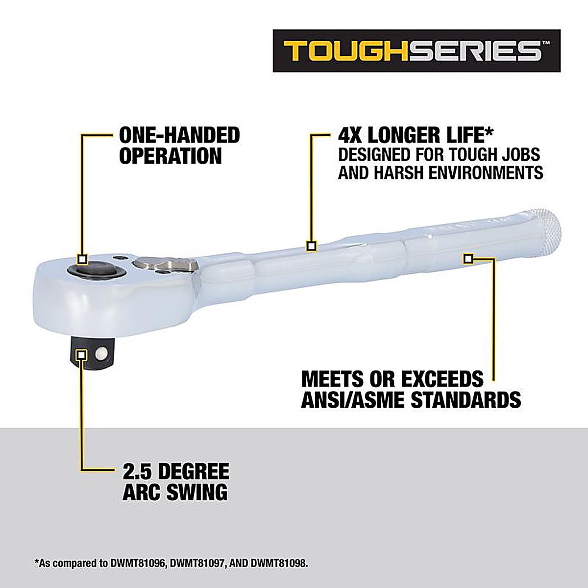 DeWalt - DWMT45020 - Toughseries 3/8 In. Drive Quick-Release Ratchet 144 Teeth