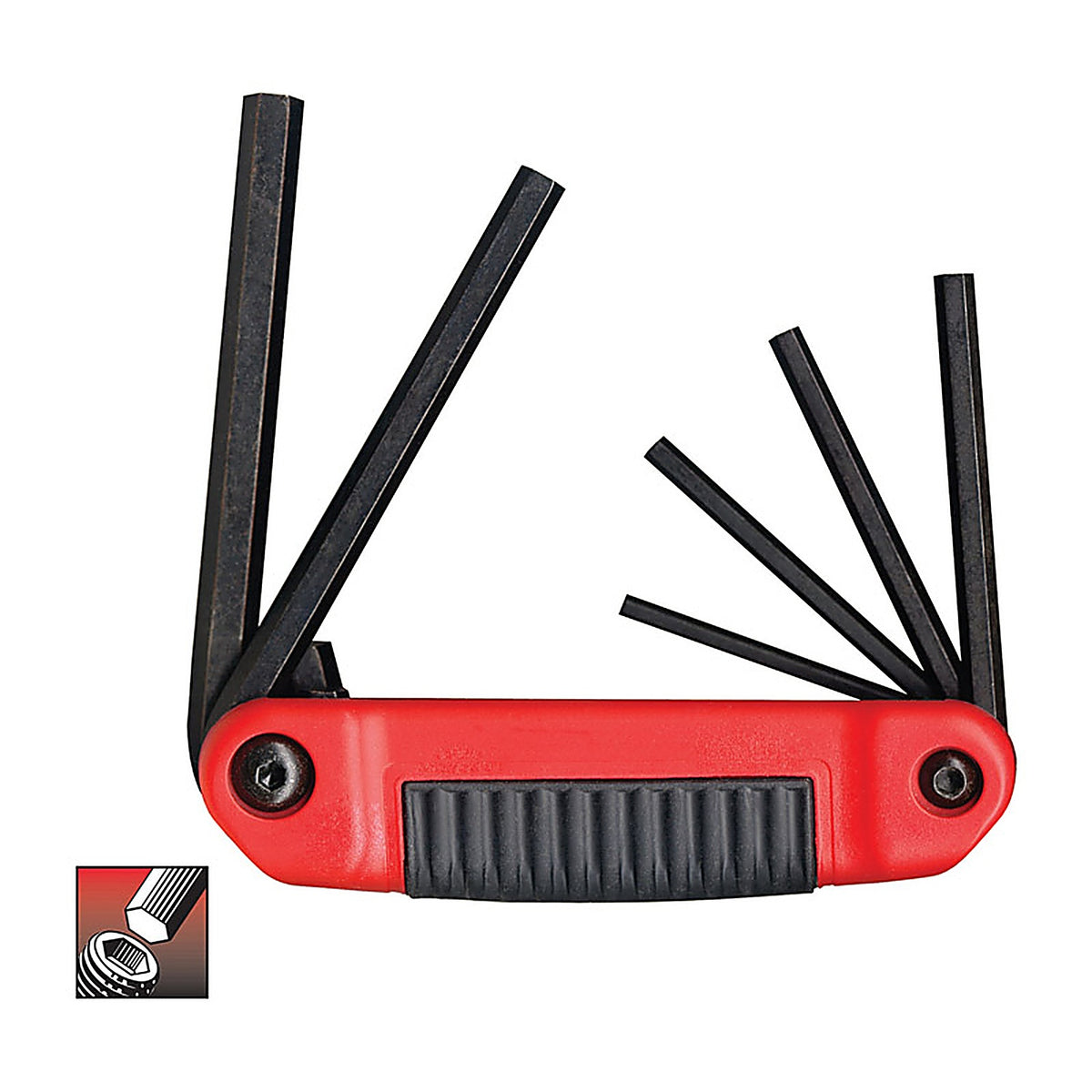 Eklind Tool 25611 Ergo-Fold 5/32in. to 3/8in. SAE Fold-Up Hex Key Set Multi-Size in. 6/pc.