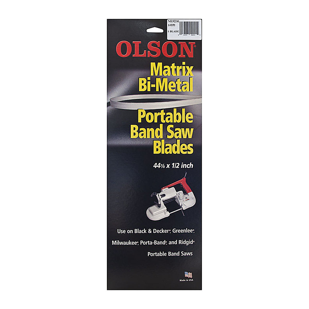 Olson BM92241 44.9 in. L X 0.5 in. W Bi-Metal Band Saw Blade 14 TPI Regular teeth 1 pk