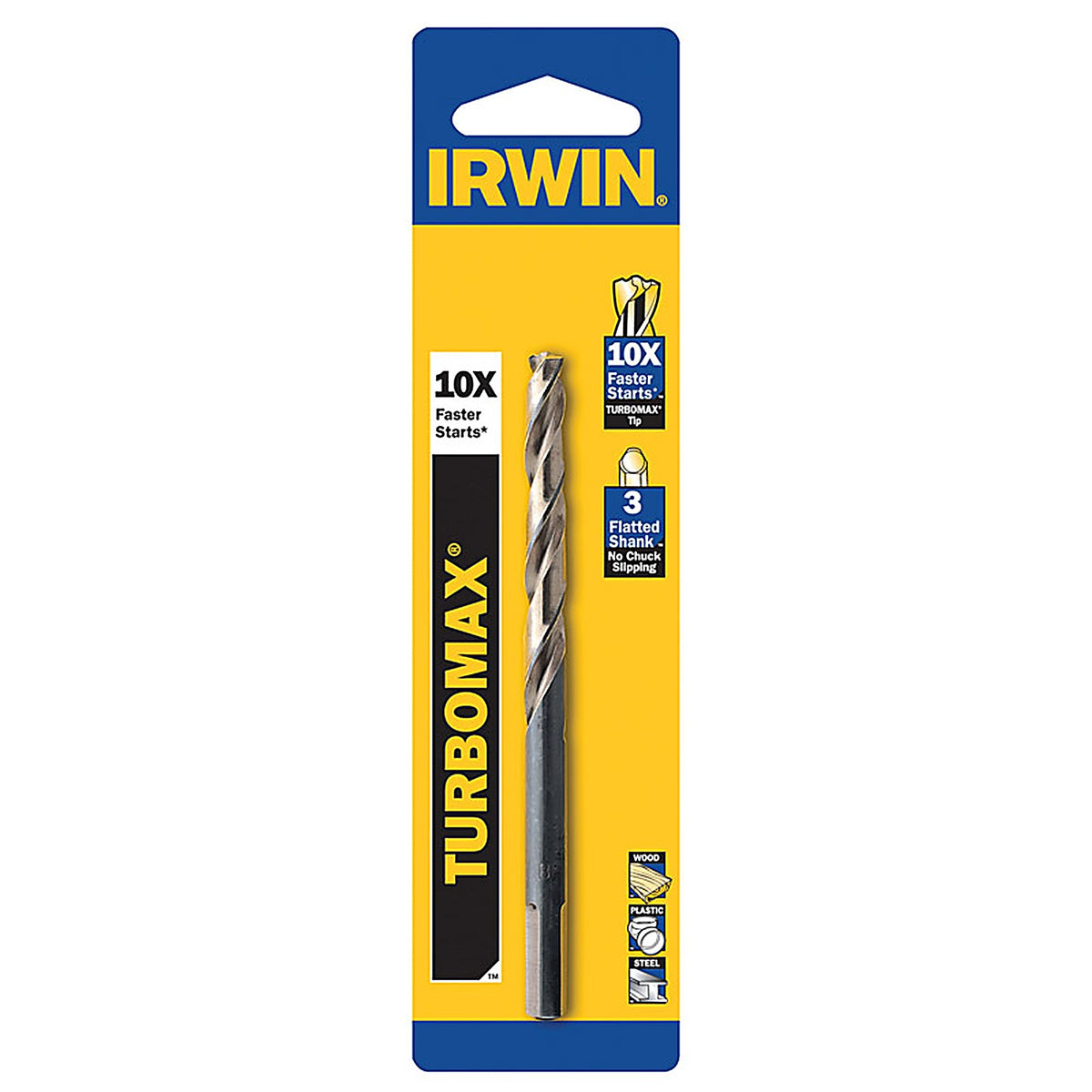 Irwin 73321 Turbomax 21/64 in. x 4-5/8 in. L High Speed Steel Drill Bit 1/pc.