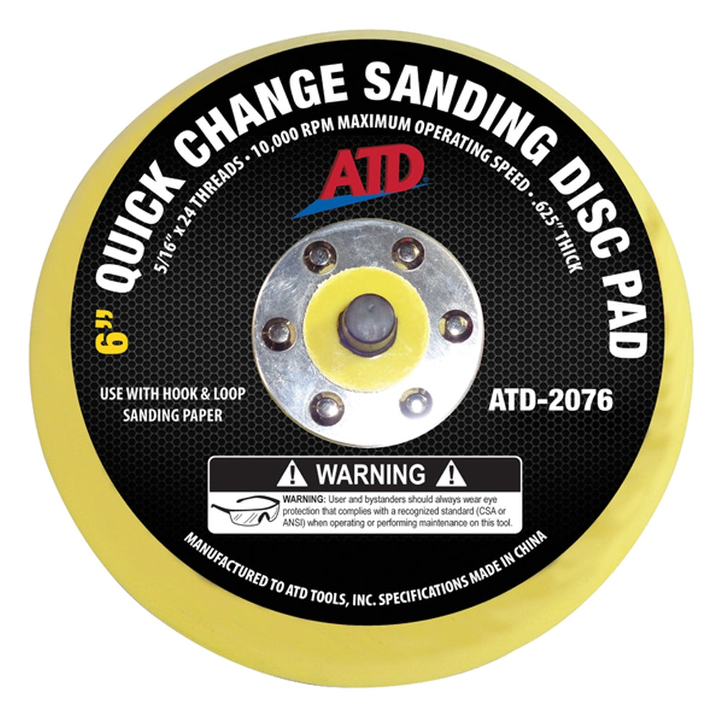 ATD 2076 6in. Quick Change Sanding Disc Pad