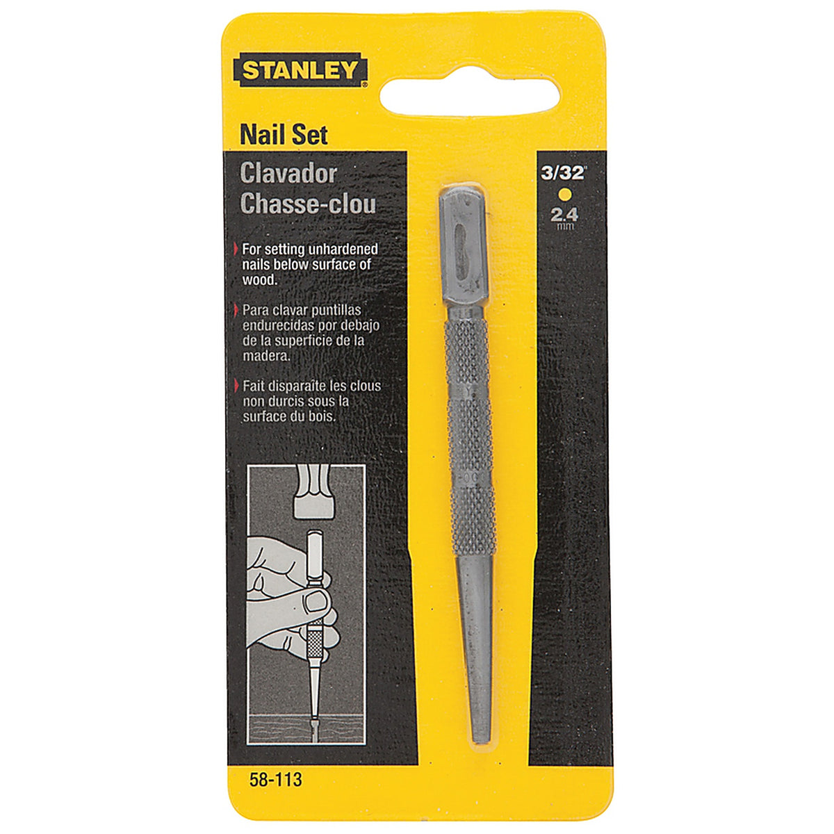 Stanley 58-113 3/32 in. Nail Set 1/pc.