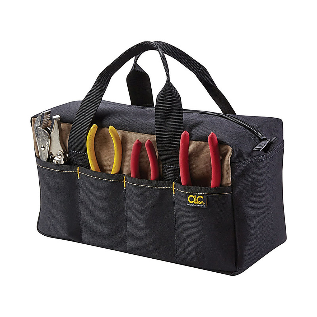 CLC 1116 5.5 in. W X 6 in. H Polyester Tool Tote 8 pocket Black/Tan 1 pc