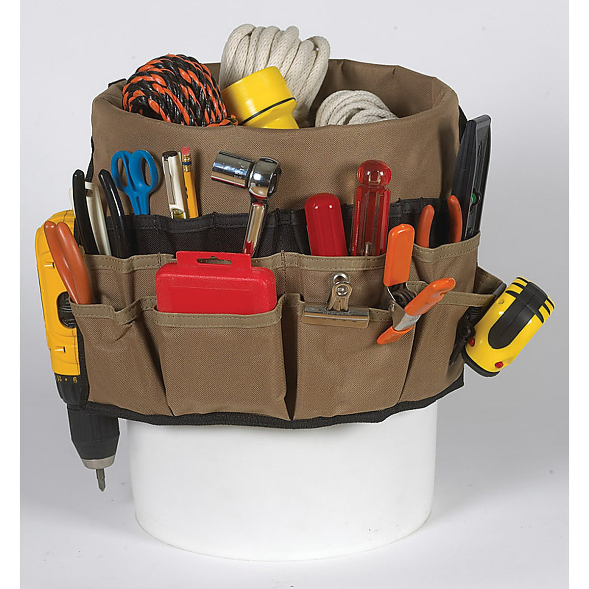 CLC 1119 3 in. W X 12.75 in. H Polyester Bucket Organizer 48 pocket Black/Tan 1 pc