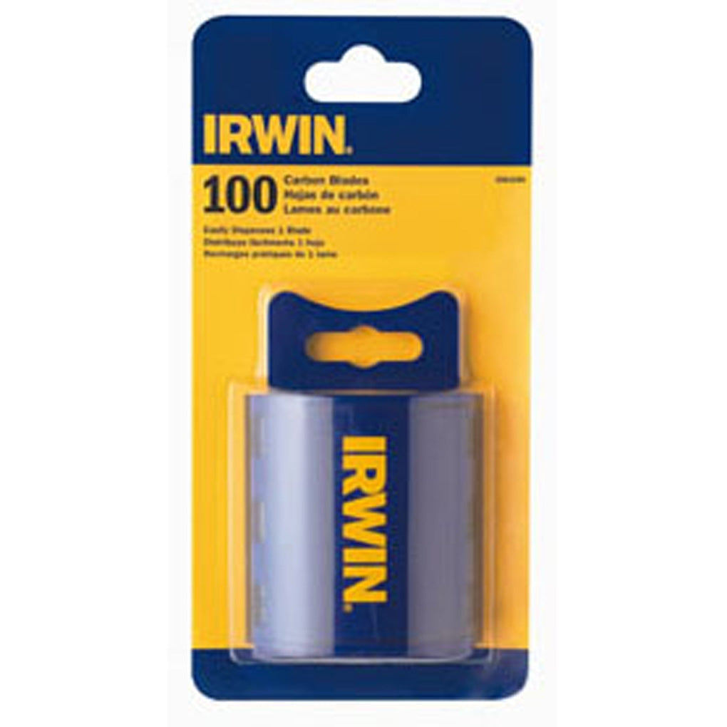 IRWIN 2083200 Traditional Carbon Utility Blades with Dispenser, 100 Pack