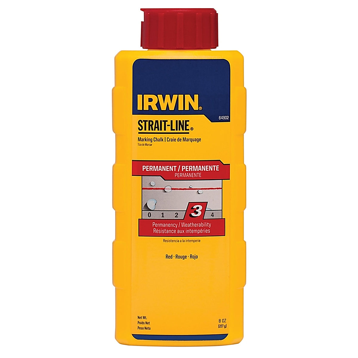 Irwin 64902 Strait-Line 8 oz. Permanent Marking Chalk Red 1/Pack