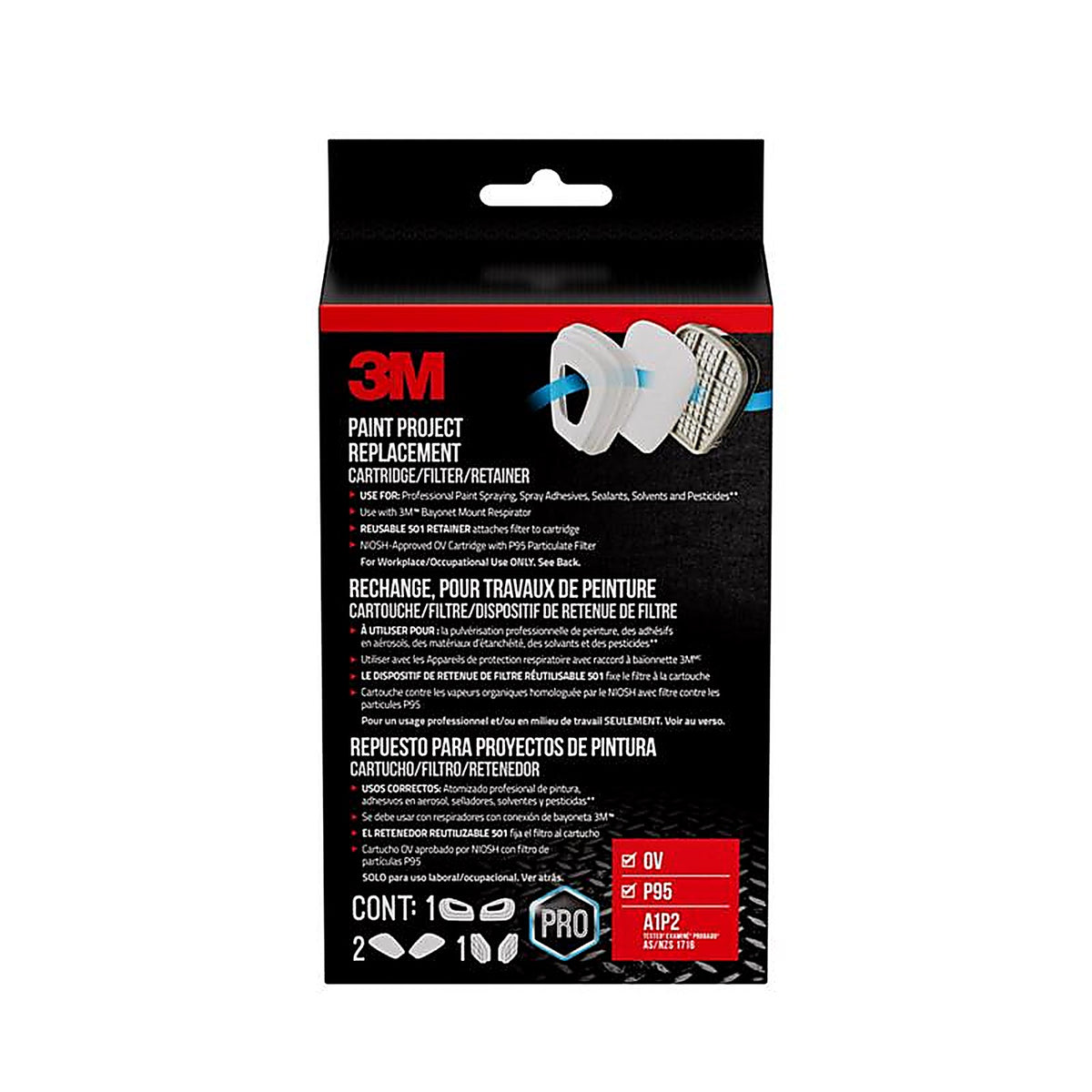 3M 6023P1-DC P95 Paint Project Respirator Supply Kit 6000 & 7000 Gray 8 pc
