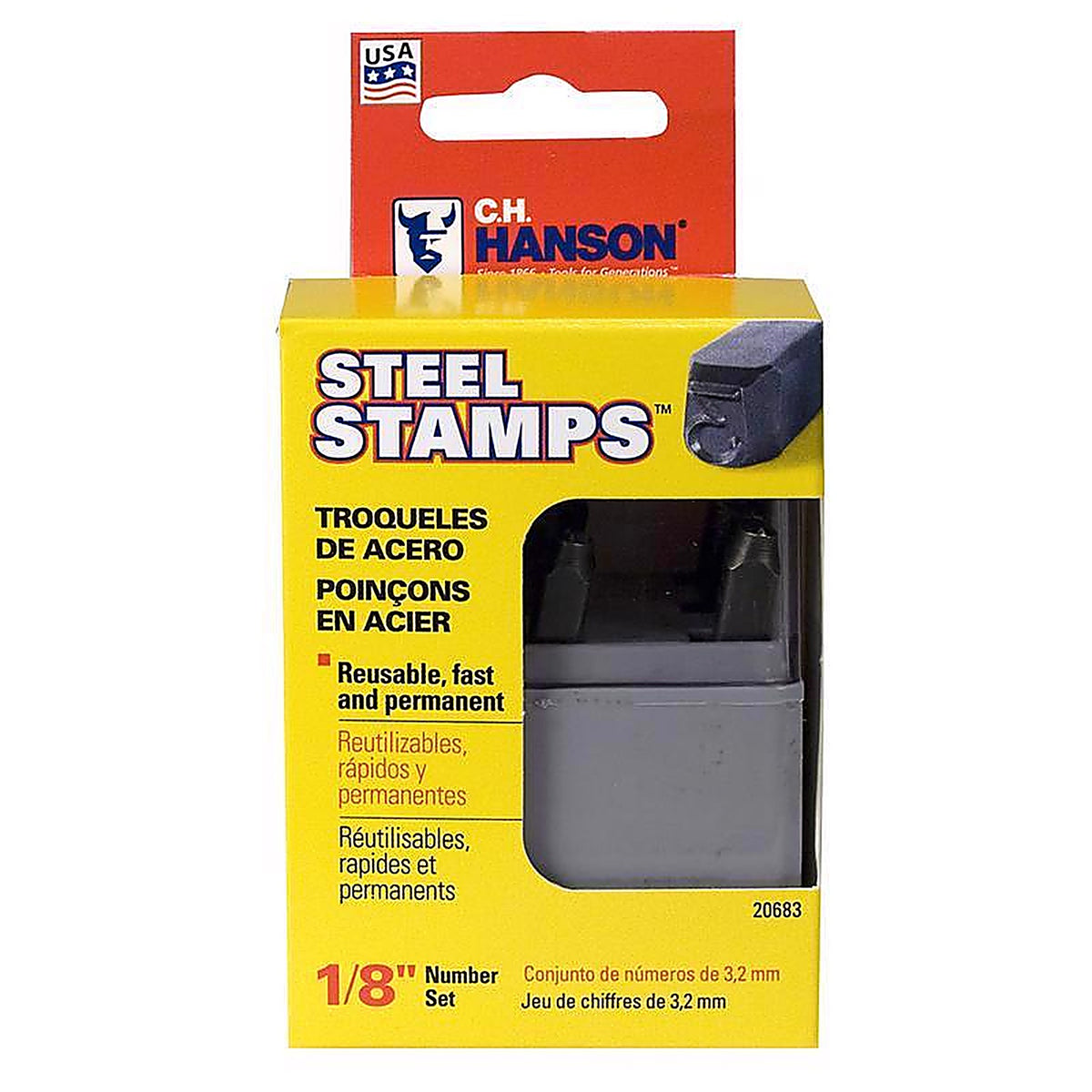 C.H. Hanson 20685 1/4 in. Number Stamp Set 9/pc.