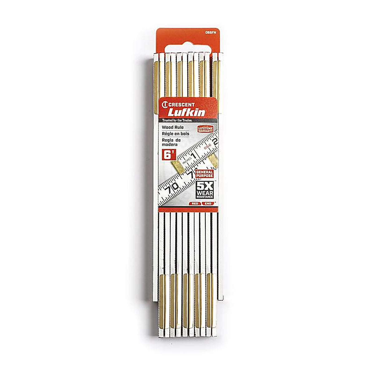 Crescent - 066FN - Lufkin 72 In. L X 5/8 In. W Wood Rule SAE