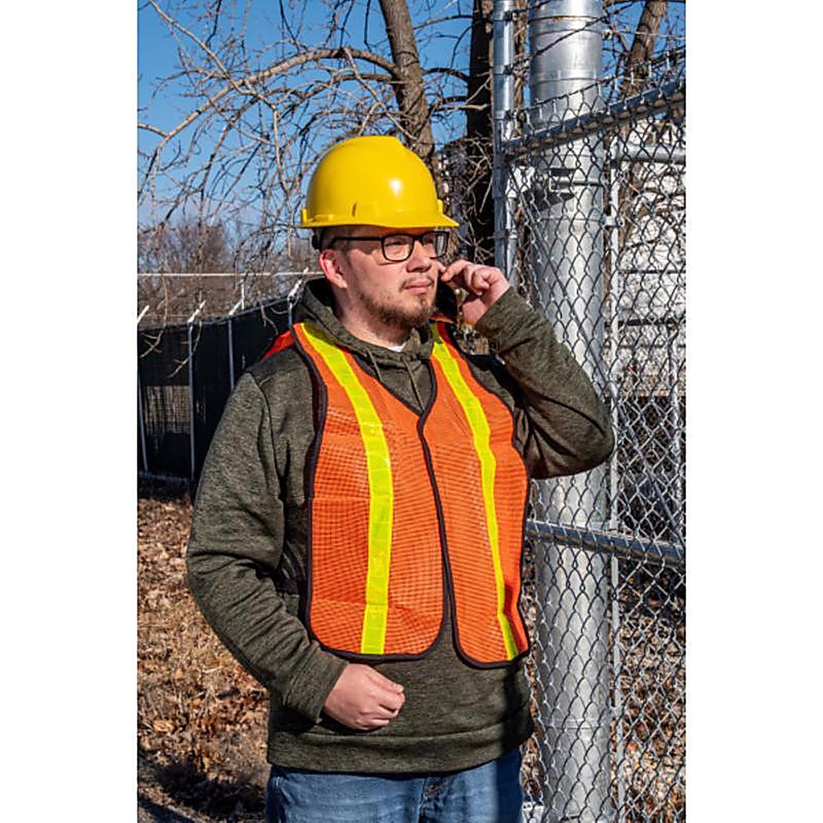 C.H. Hanson 55150 Reflective Polyester Mesh Safety Vest Orange One Size Fits All