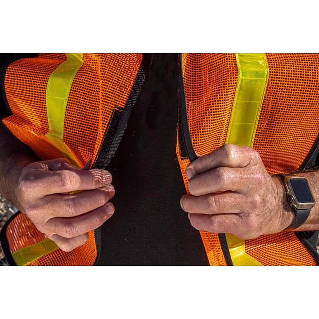C.H. Hanson 55150 Reflective Polyester Mesh Safety Vest Orange One Size Fits All