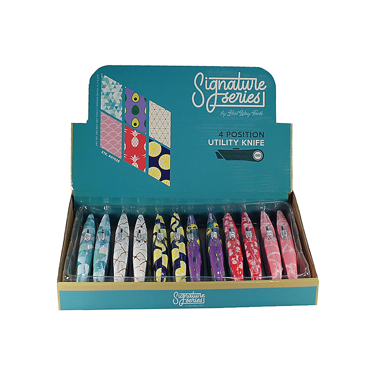Best Way Tools 7026 Art Nouveau 12 in. Retractable Utility Knife Assorted Colors 1/pk