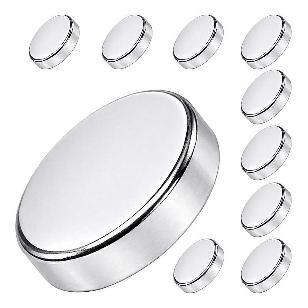 Master Magnetics 7045 .118 in. Neodymium Super Disc Magnets 2.9 lb. pull 35 MGOe Silver 10/pc.