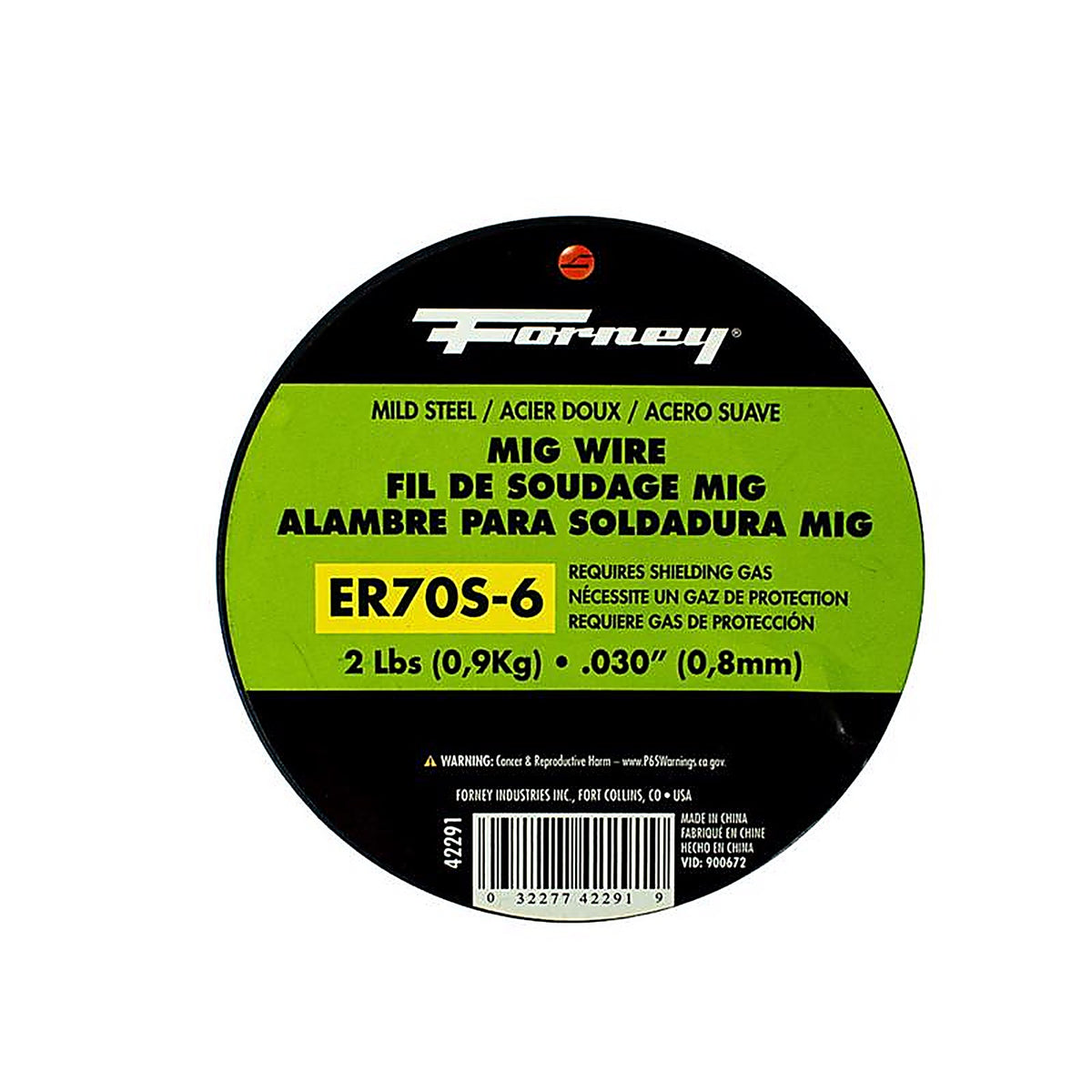 Forney 42291 ER70S-6 0.03 in. Mild Steel MIG Welding Wire 70000 psi 2 lb