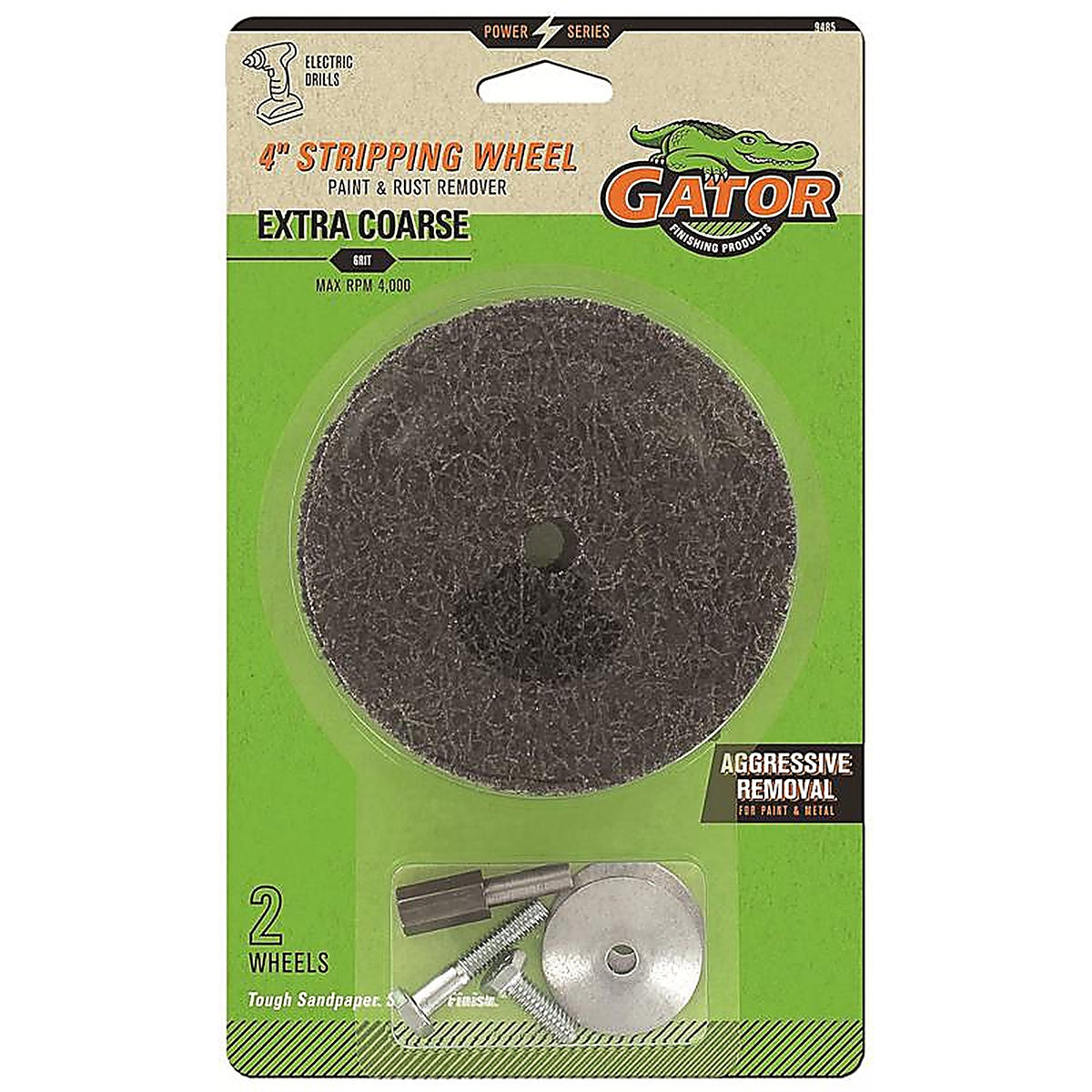 Gator 9485 4 in. Aluminum Oxide Bolt-On Paint and Rust Remover Disc 40 Grit Extra Coarse 2/Pack
