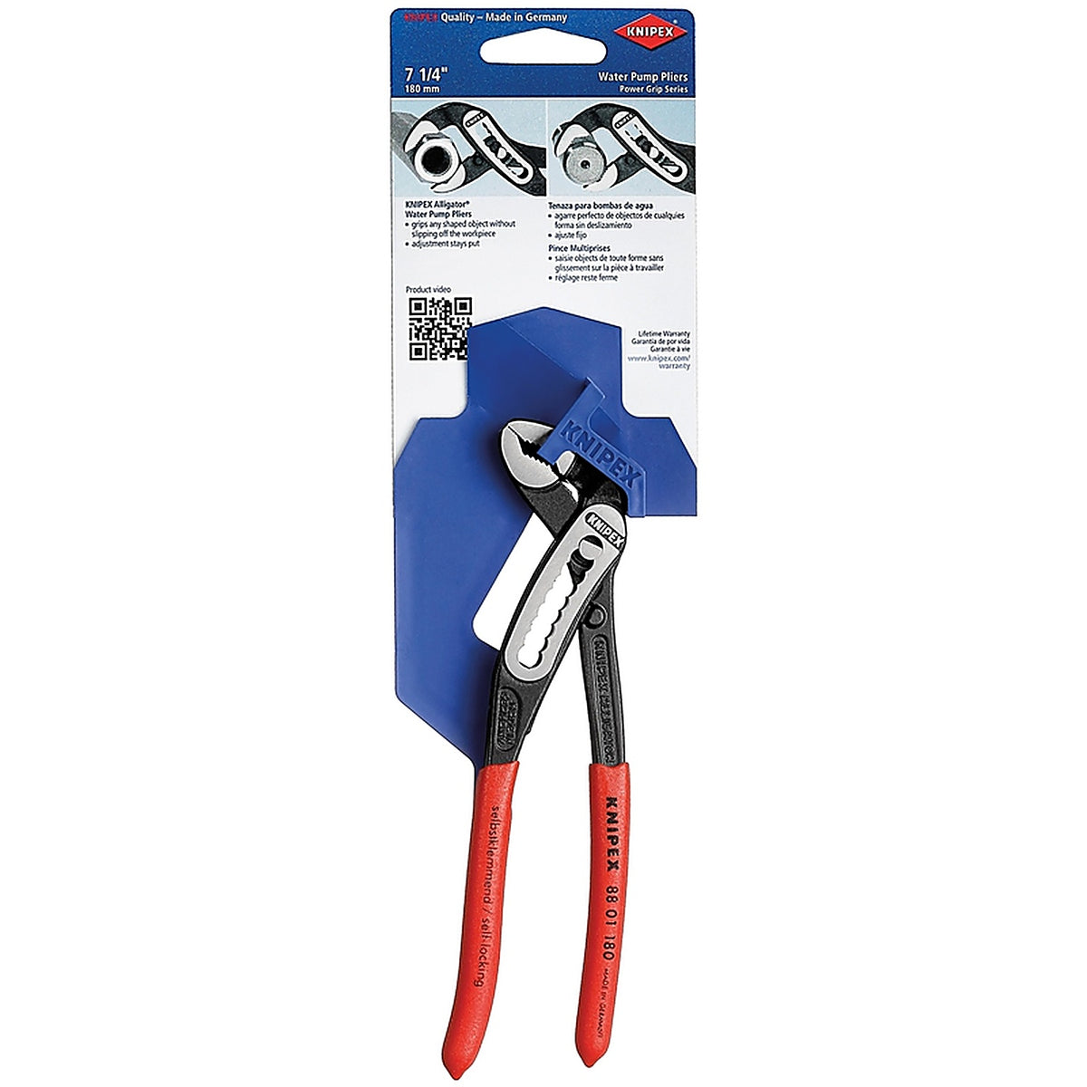 Knipex - 88 01 180 SBA - Alligator 7.25 In. Chrome Vanadium Steel Water Pump Pliers