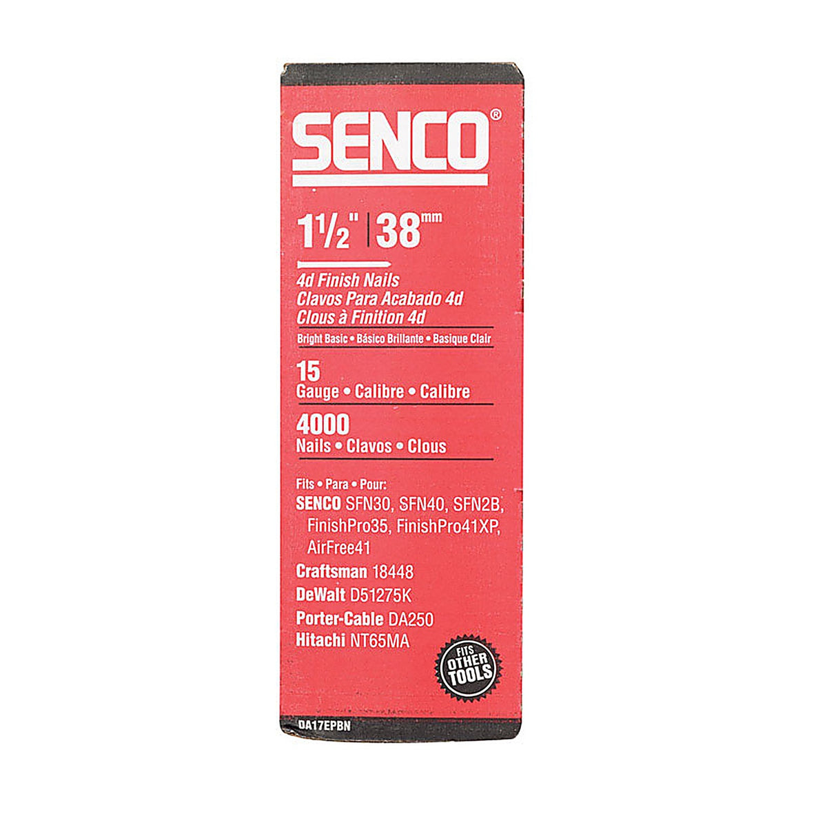 Senco DA17EPBN 1-1/2 in. 15 Ga. Angled Strip Finish Nails 34 deg. Smooth Shank 4000/Pack