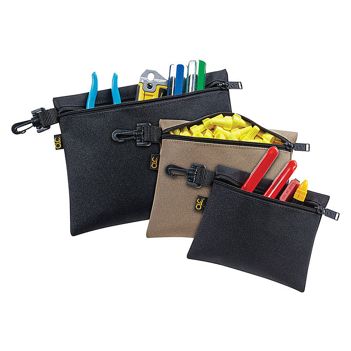 CLC 1100 1.5 in. W X 9 in. H Polyester Tool Pouch Set Assorted 3 pc