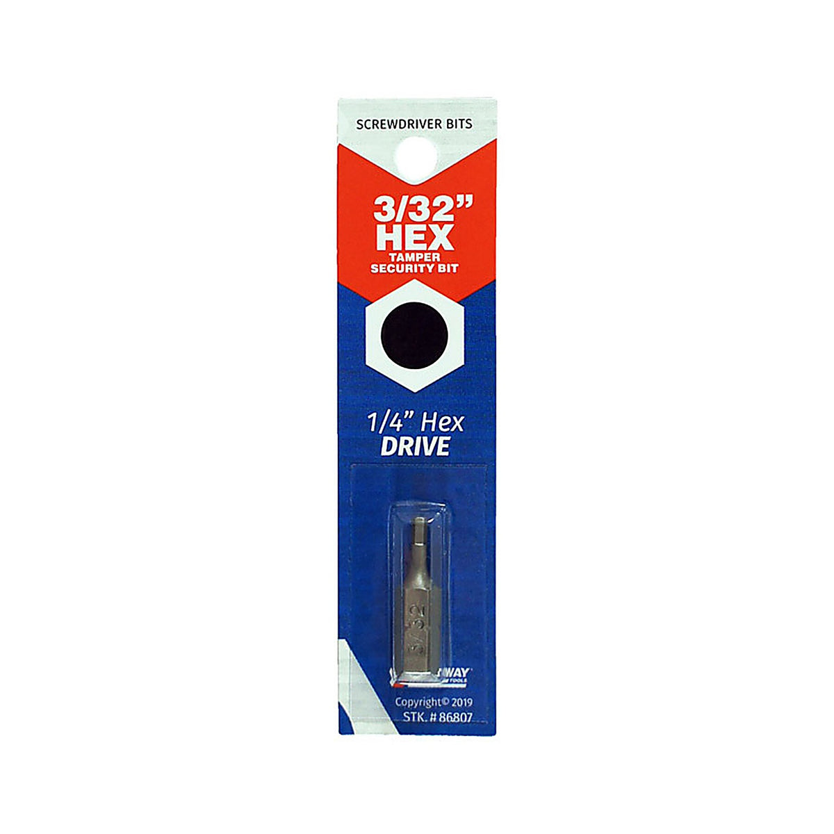 Best Way Tools 86807 Hex 3/32 x 1 in. L Screwdriver Bit Carbon Steel 1/pc.