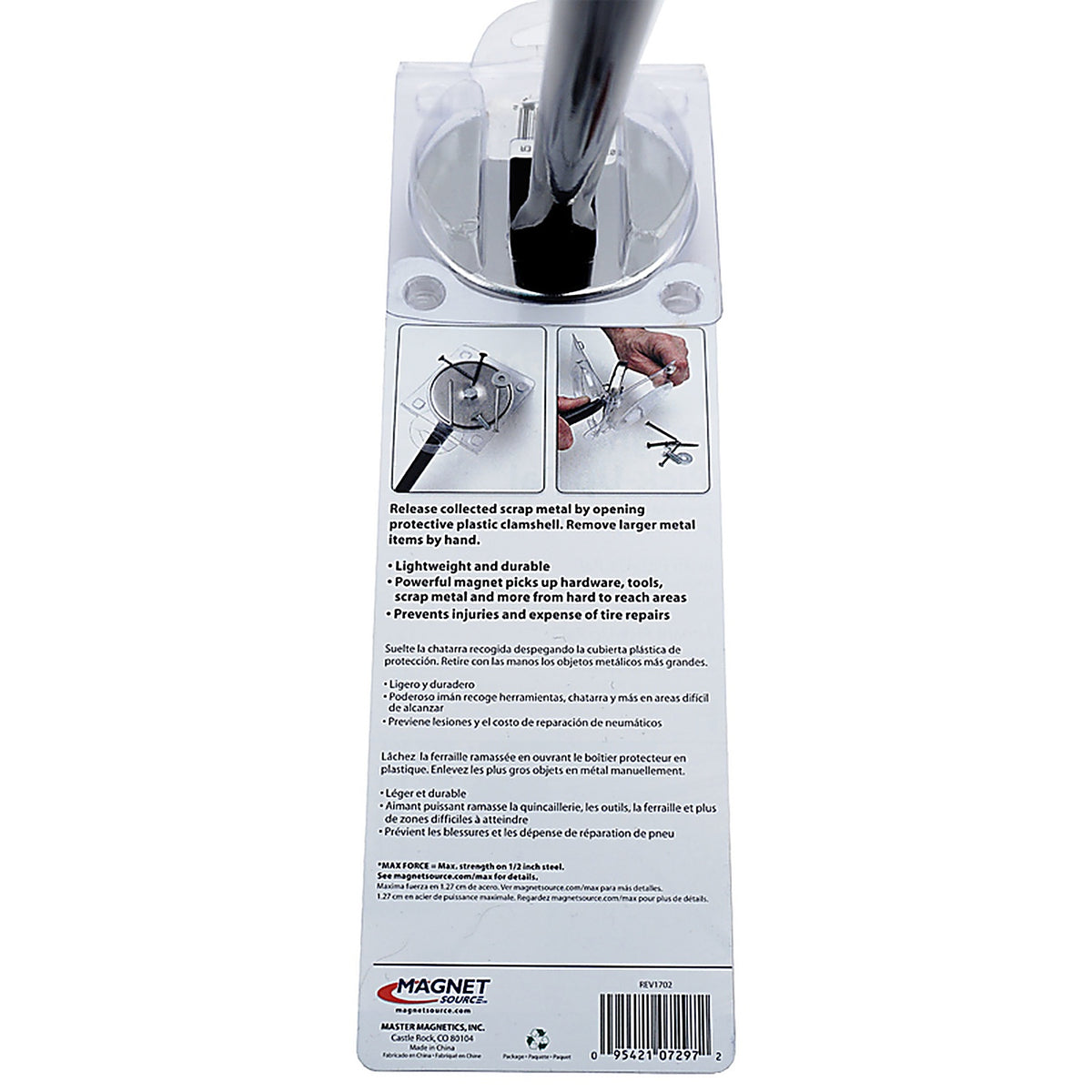 Master Magnetics 7297 Pick-Up Pal 37 in. Magnetic Pick-Up Tool 65 lb. pull Black