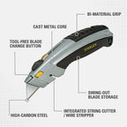 Stanley 10-788 InstantChange 6-5/8 in. Retractable Utility Knife Black/Gray 1/Pack