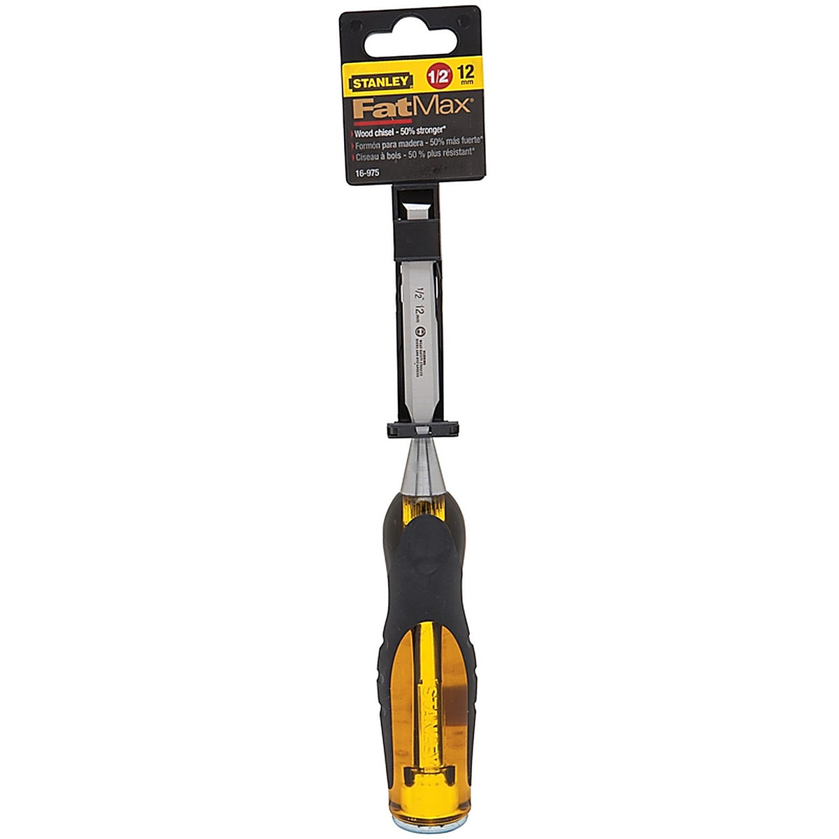 Stanley 16-975 FatMax Thru-Tang 1/2 in. W Steel Wood Chisel Black/Yellow 1/Pack