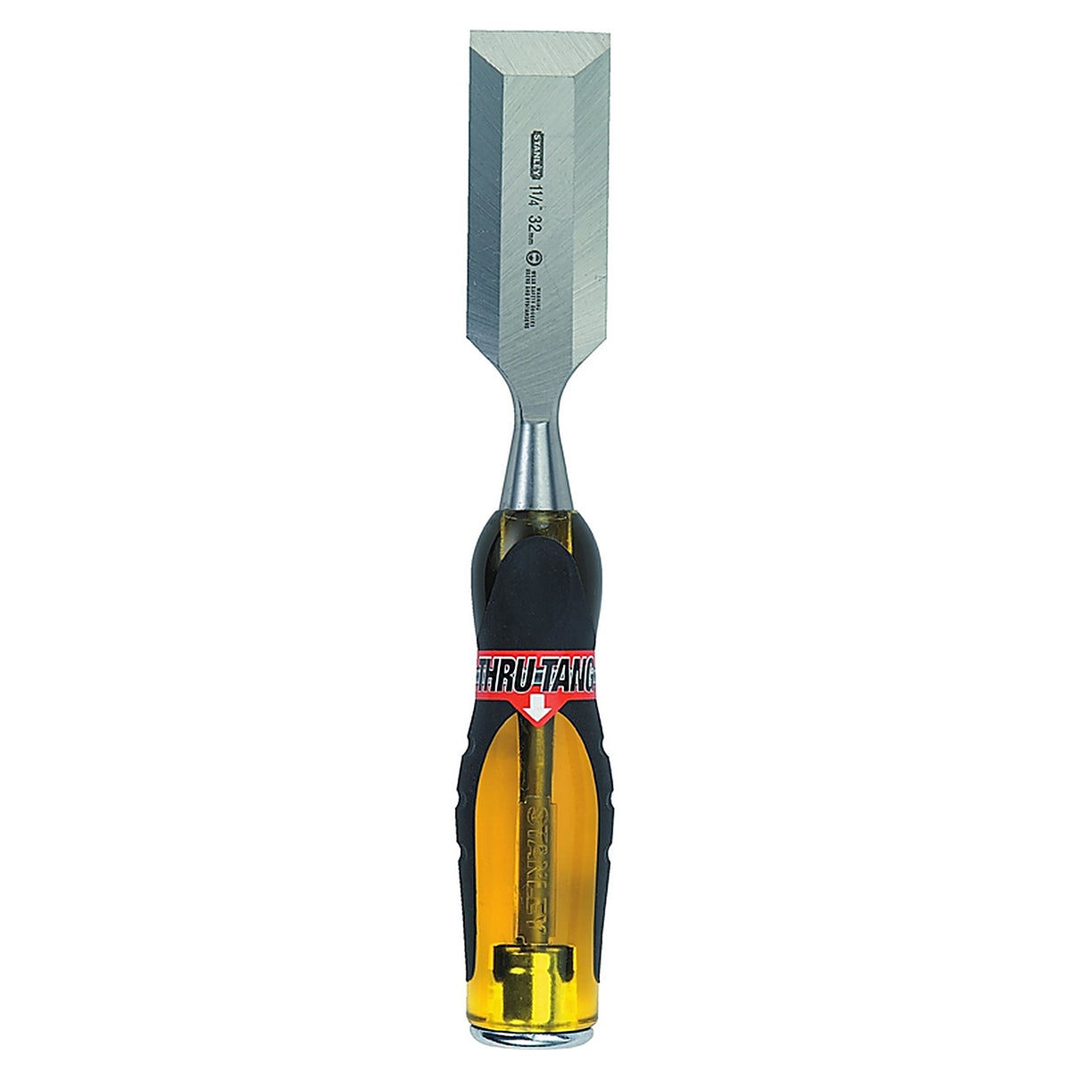 Stanley 16-979 FatMax Thru-Tang 1-1/4 in. W Steel Wood Chisel Black/Yellow 1/Pack